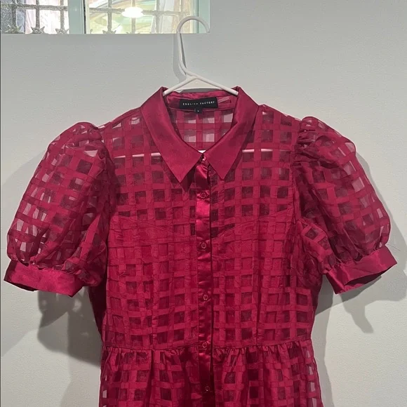 🍷 English Factory Gridded Organza Tiered Maxi Dress – Size L, NWOT 🍷 - Picture 9 of 14